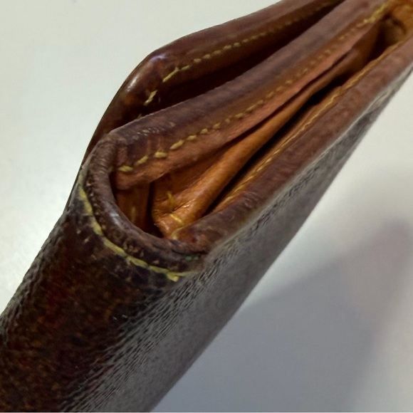 Etro Milano Vintage Trifold Bordeaux Paisley & Tan Leather Wallet w/ Coin Pouch - Picture 9 of 16